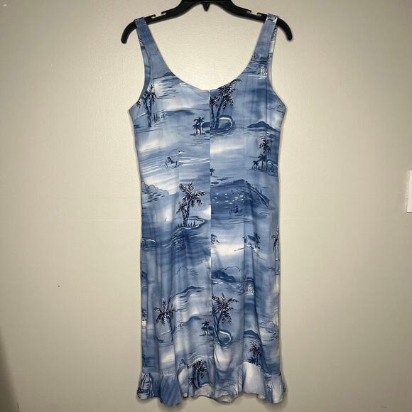 Kahala Vintage Hawaiian Dress Sleeveless Short Ruffle Hem Polynesian Tiki Sz 10 - Picture 5 of 9